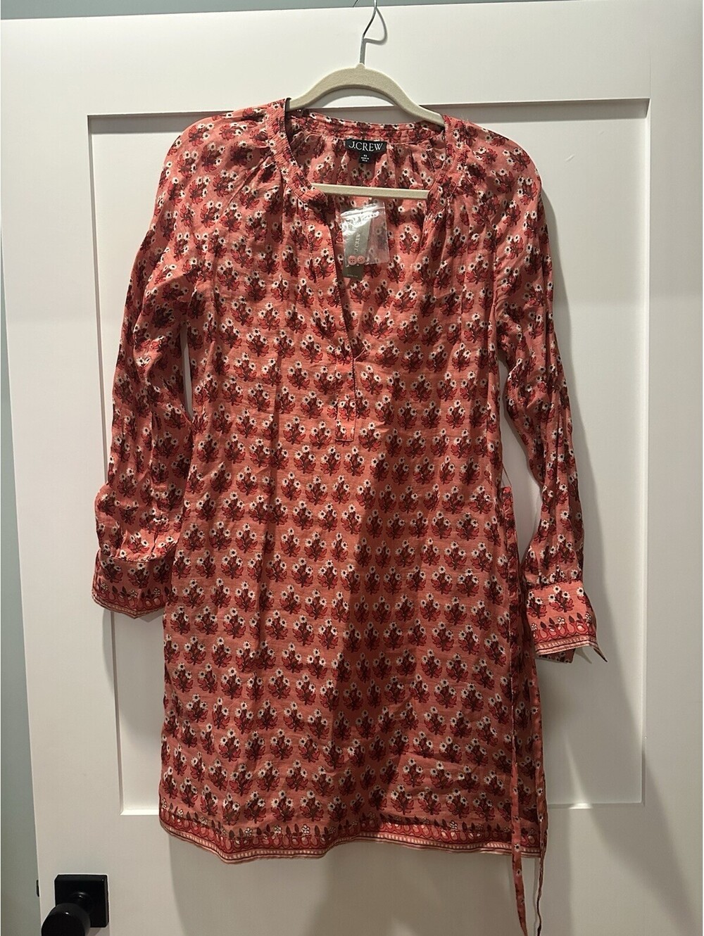 NWT XS  J.Crew Cabana Mini Dress in Block-Print Ramie Retail $198
